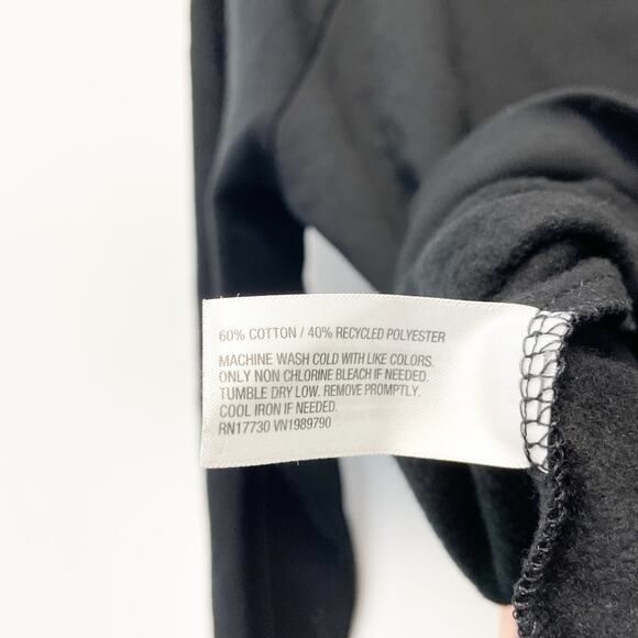 Colsie Women's Fleece Sweatshirt Black Crew Neck Pullover Raglan Long Sleeve XS - Picture 6 of 6